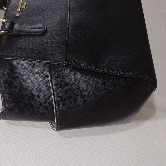 Samantha Vega Black Leather 2 ways Shoulder Bag Handbag - Good Condition - Picture 5 of 15